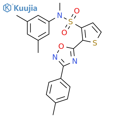 N-(3,5-dimethylphenyl)-N-methyl-2-[3-(4-methylphenyl)-1,2,4-oxadiazol-5-yl]thiophene-3-sulfonamide structure