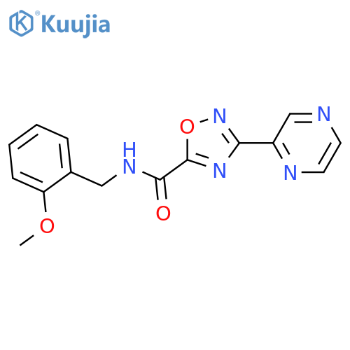 N-[(2-methoxyphenyl)methyl]-3-(pyrazin-2-yl)-1,2,4-oxadiazole-5-carboxamide structure