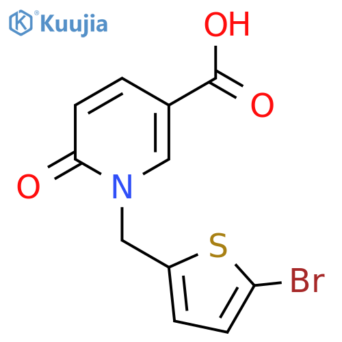 1-[(5-Bromothiophen-2-yl)methyl]-6-oxo-1,6-dihydropyridine-3-carboxylic acid structure
