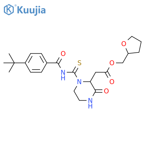 (oxolan-2-yl)methyl 2-(1-{[(4-tert-butylphenyl)formamido]methanethioyl}-3-oxopiperazin-2-yl)acetate structure