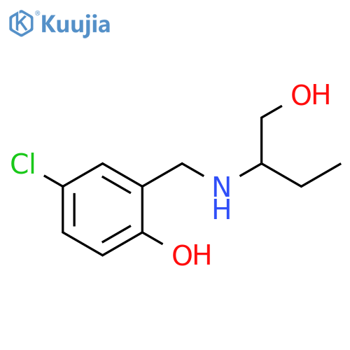 4-chloro-2-{(1-hydroxybutan-2-yl)aminomethyl}phenol structure