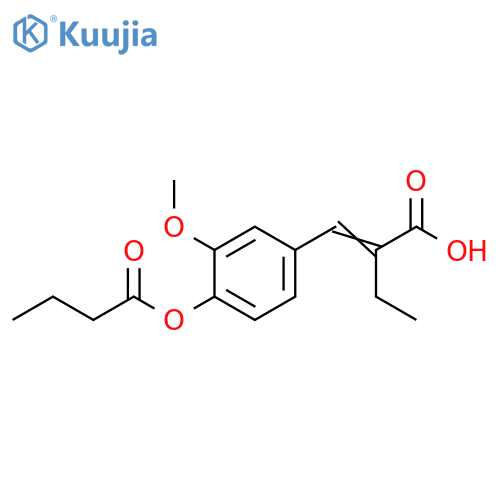 Butanoic acid, 2-[[3-methoxy-4-(1-oxobutoxy)phenyl]methylene]- structure