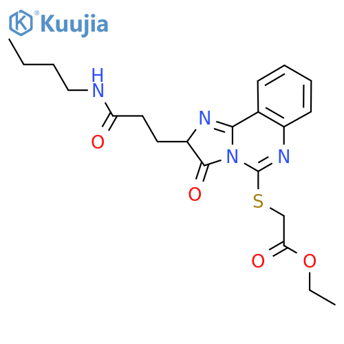 ethyl 2-({2-[2-(butylcarbamoyl)ethyl]-3-oxo-2H,3H-imidazo[1,2-c]quinazolin-5-yl}sulfanyl)acetate structure