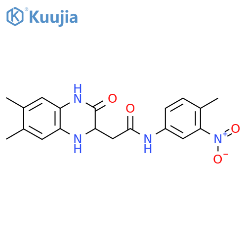2-(6,7-dimethyl-3-oxo-1,2,3,4-tetrahydroquinoxalin-2-yl)-N-(4-methyl-3-nitrophenyl)acetamide structure