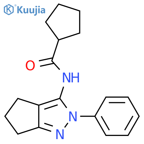 N-{2-phenyl-2H,4H,5H,6H-cyclopenta[c]pyrazol-3-yl}cyclopentanecarboxamide structure