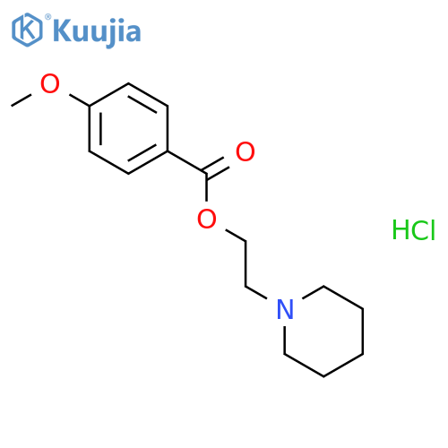 Benzoic acid, 4-methoxy-, 2-(1-piperidinyl)ethyl ester, hydrochloride structure