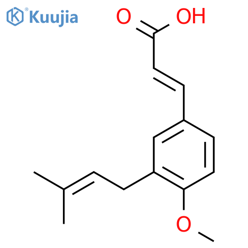 (E)-3-[4-methoxy-3-(3-methylbut-2-enyl)phenyl]acrylic acid structure