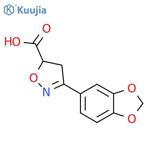 3-(Benzo[d][1,3]dioxol-5-yl)-4,5-dihydroisoxazole-5-carboxylic acid structure