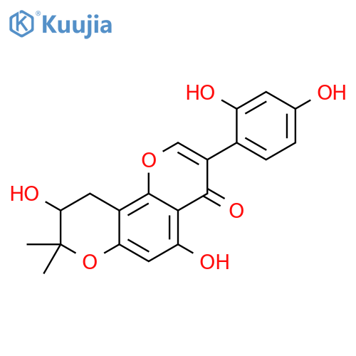 4H,8H-Benzo[1,2-b:3,4-b']dipyran-4-one,3-(2,4-dihydroxyphenyl)-9,10-dihydro-5,9-dihydroxy-8,8-dimethyl- (9CI) structure