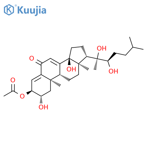 Cholesta-4,7-dien-6-one, 3-(acetyloxy)-2,14,20,22-tetrahydroxy-, (2b,3a,22R)- structure