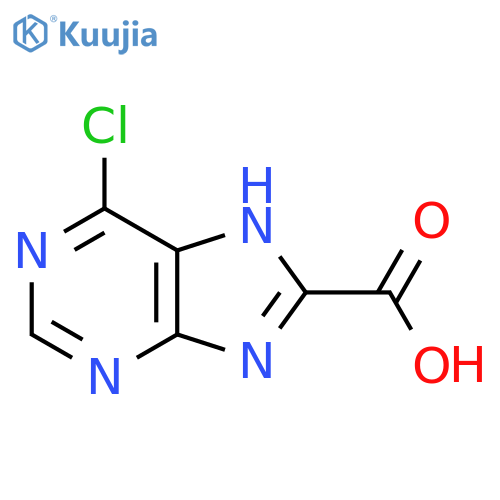 6-chloro-9H-purine-8-carboxylic acid structure