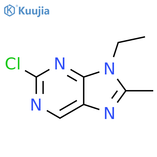 2-chloro-9-ethyl-8-methyl-9H-purine structure
