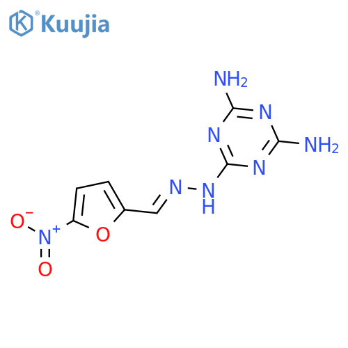 2-Furancarboxaldehyde, 5-nitro-, (4,6-diamino-1,3,5-triazin-2-yl)hydrazone structure