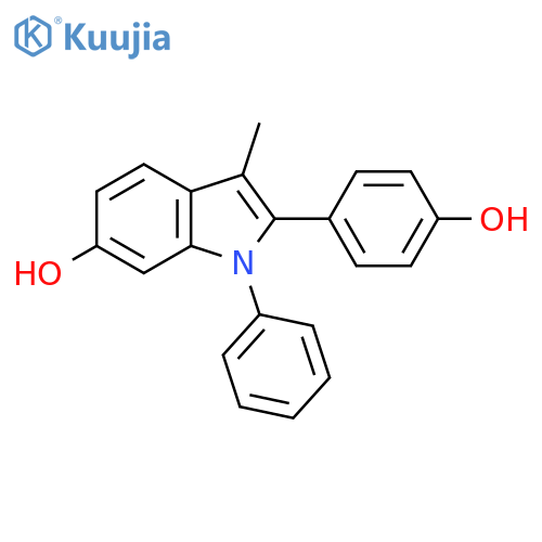 1H-Indol-6-ol, 2-(4-hydroxyphenyl)-3-methyl-1-phenyl- structure