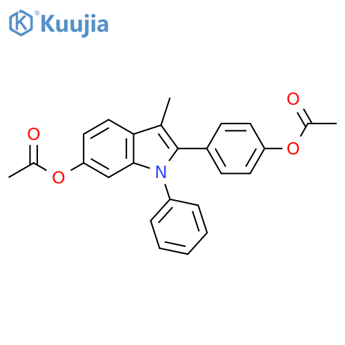 1H-Indol-6-ol, 2-[4-(acetyloxy)phenyl]-3-methyl-1-phenyl-, acetate (ester) structure