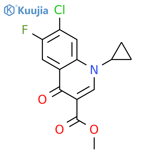 Methyl 7-chloro-1-cyclopropyl-6-fluoro-4-oxo-1,4-dihydro-3-quinol Inecarboxylate structure