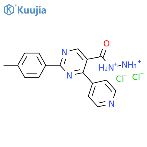 1-{2-(4-Methylphenyl)-4-(4-pyridinyl)-5-pyrimidinylcarbonyl}hydrazinium dichloride structure