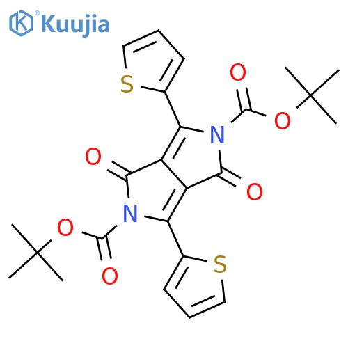 Di-tert-butyl 1,4-dioxo-3,6-di(thiophen-2-yl)pyrrolo[3,4-c]pyrrole-2,5(1H,4H)-dicarboxylate structure