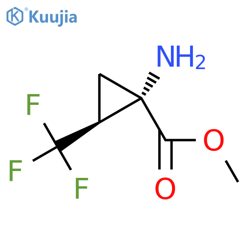 rac-methyl (1R,2R)-1-amino-2-(trifluoromethyl)cyclopropane-1-carboxylate structure