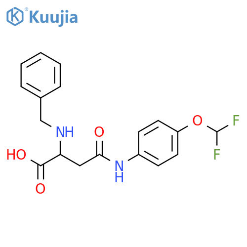 2-(benzylamino)-3-{[4-(difluoromethoxy)phenyl]carbamoyl}propanoic acid structure