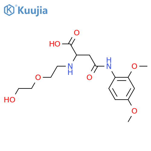 3-[(2,4-dimethoxyphenyl)carbamoyl]-2-{[2-(2-hydroxyethoxy)ethyl]amino}propanoic acid structure