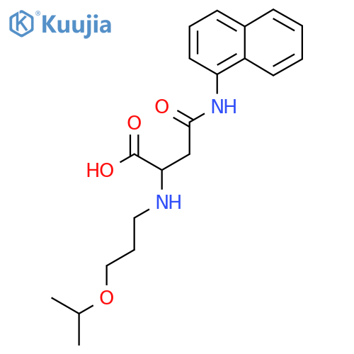 3-[(naphthalen-1-yl)carbamoyl]-2-{[3-(propan-2-yloxy)propyl]amino}propanoic acid structure