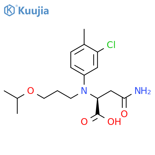 3-[(3-chloro-4-methylphenyl)carbamoyl]-2-{[3-(propan-2-yloxy)propyl]amino}propanoic acid structure