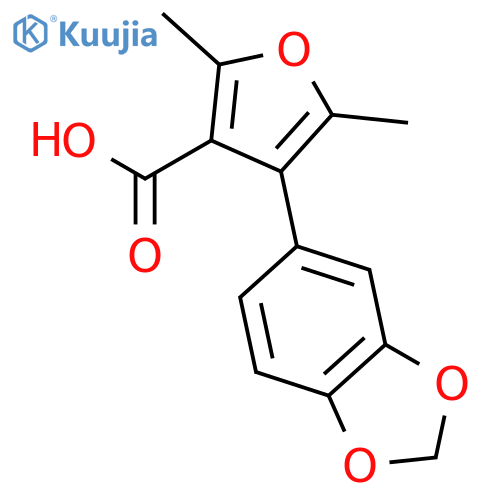 4-(1,3-Benzodioxol-5-yl)-2,5-dimethyl-3-furoic acid structure