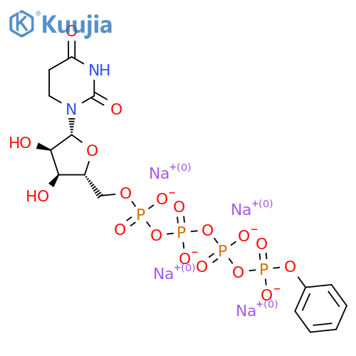 Uridine-5'-tetraphosphatedelta-phenylestertetrasodiumsalt structure