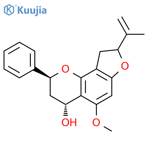 2H-Furo[2,3-h]-1-benzopyran-4-ol,3,4,8,9-tetrahydro-5-methoxy-8-(1-methylethenyl)-2-phenyl- (9CI) structure