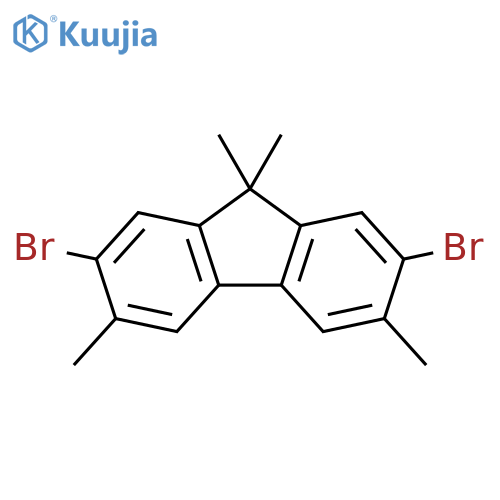 2,7-Dibromo-3,6,9,9-tetramethyl-9H-fluorene structure