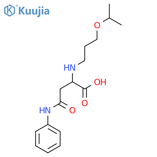 3-(phenylcarbamoyl)-2-{[3-(propan-2-yloxy)propyl]amino}propanoic acid structure