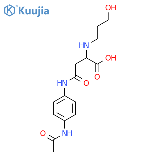 3-[(4-acetamidophenyl)carbamoyl]-2-[(3-hydroxypropyl)amino]propanoic acid structure