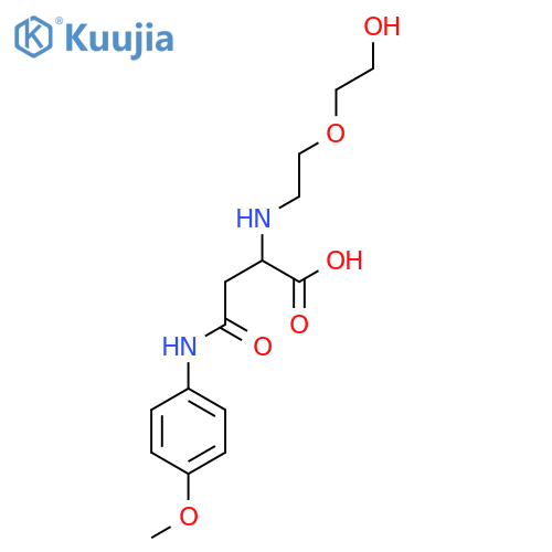 2-{[2-(2-hydroxyethoxy)ethyl]amino}-3-[(4-methoxyphenyl)carbamoyl]propanoic acid structure
