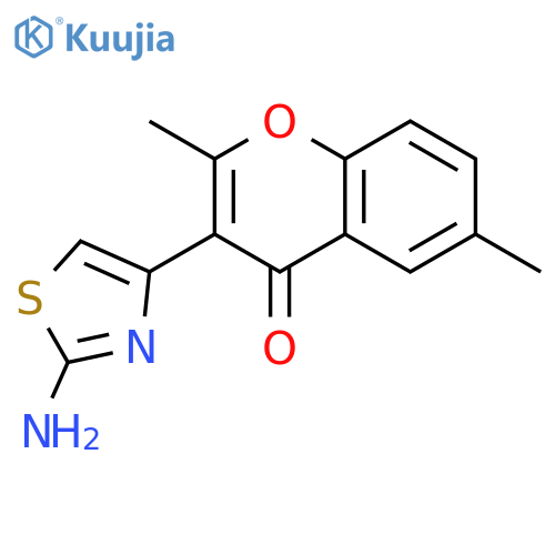 4H-1-Benzopyran-4-one,3-(2-amino-4-thiazolyl)-2,6-dimethyl- structure