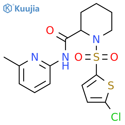 1-[(5-chlorothiophen-2-yl)sulfonyl]-N-(6-methylpyridin-2-yl)piperidine-2-carboxamide structure