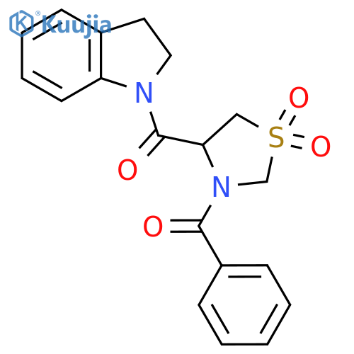 3-benzoyl-4-(2,3-dihydro-1H-indole-1-carbonyl)-1lambda6,3-thiazolidine-1,1-dione structure
