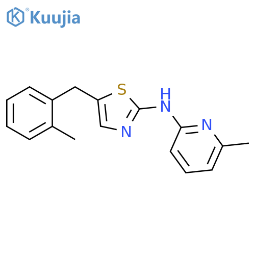 6-methyl-N-{5-[(2-methylphenyl)methyl]-1,3-thiazol-2-yl}pyridin-2-amine structure