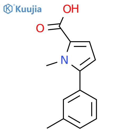 1-methyl-5-(3-methylphenyl)-1H-pyrrole-2-carboxylic acid structure