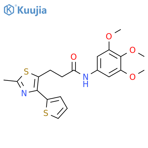 3-[2-methyl-4-(thiophen-2-yl)-1,3-thiazol-5-yl]-N-(3,4,5-trimethoxyphenyl)propanamide structure