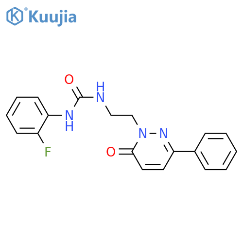 1-(2-fluorophenyl)-3-[2-(6-oxo-3-phenyl-1,6-dihydropyridazin-1-yl)ethyl]urea structure