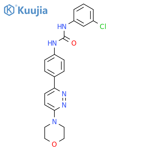 1-(3-chlorophenyl)-3-{4-[6-(morpholin-4-yl)pyridazin-3-yl]phenyl}urea structure