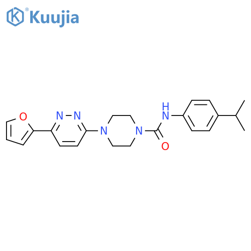 4-[6-(furan-2-yl)pyridazin-3-yl]-N-[4-(propan-2-yl)phenyl]piperazine-1-carboxamide structure
