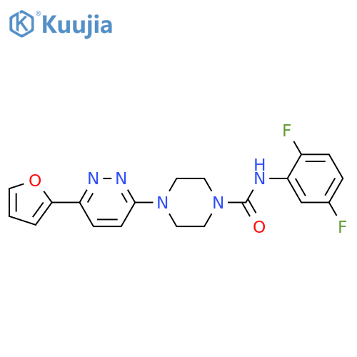 N-(2,5-difluorophenyl)-4-[6-(furan-2-yl)pyridazin-3-yl]piperazine-1-carboxamide structure