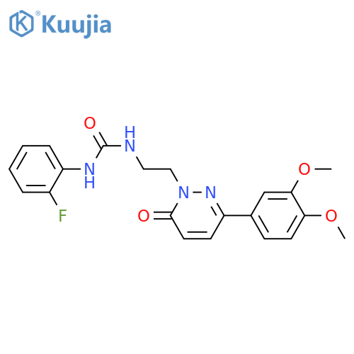 3-{2-[3-(3,4-dimethoxyphenyl)-6-oxo-1,6-dihydropyridazin-1-yl]ethyl}-1-(2-fluorophenyl)urea structure