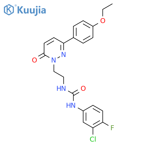 1-(3-chloro-4-fluorophenyl)-3-{2-[3-(4-ethoxyphenyl)-6-oxo-1,6-dihydropyridazin-1-yl]ethyl}urea structure