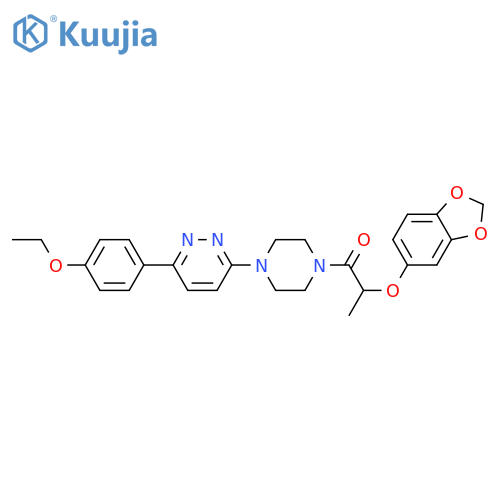 2-(2H-1,3-benzodioxol-5-yloxy)-1-{4-[6-(4-ethoxyphenyl)pyridazin-3-yl]piperazin-1-yl}propan-1-one structure