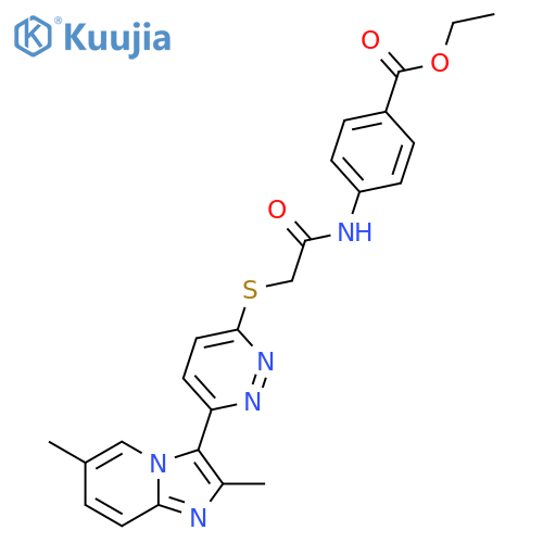 Ethyl 4-{2-[(6-{2,6-dimethylimidazo[1,2-a]pyridin-3-yl}pyridazin-3-yl)sulfanyl]acetamido}benzoate structure