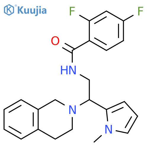 2,4-difluoro-N-[2-(1-methyl-1H-pyrrol-2-yl)-2-(1,2,3,4-tetrahydroisoquinolin-2-yl)ethyl]benzamide structure