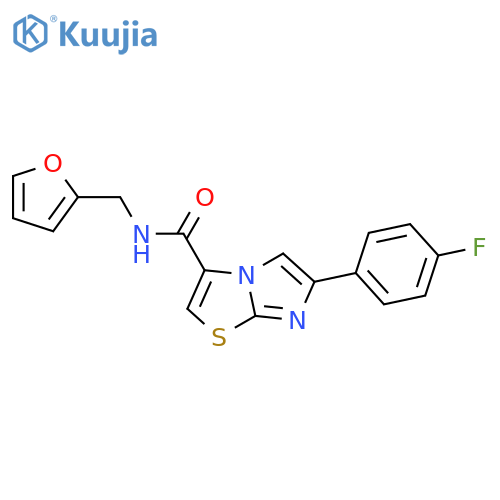 6-(4-fluorophenyl)-N-[(furan-2-yl)methyl]imidazo[2,1-b][1,3]thiazole-3-carboxamide structure